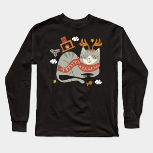 Meowy Christmas Cat Long Sleeve T-Shirt